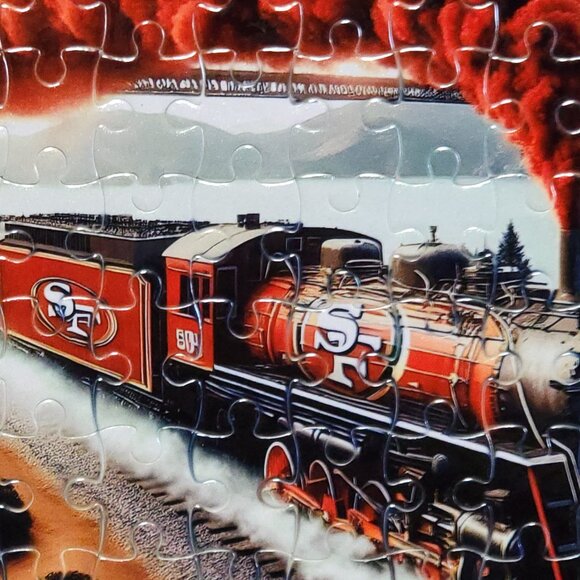 49ers Train Football Sports 120 Piece Custom Handmade Jigsaw Puzzle - Picture 6 of 9